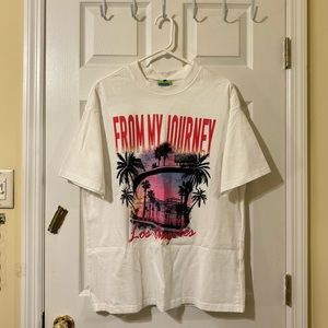 Landscape Print White T-shirt